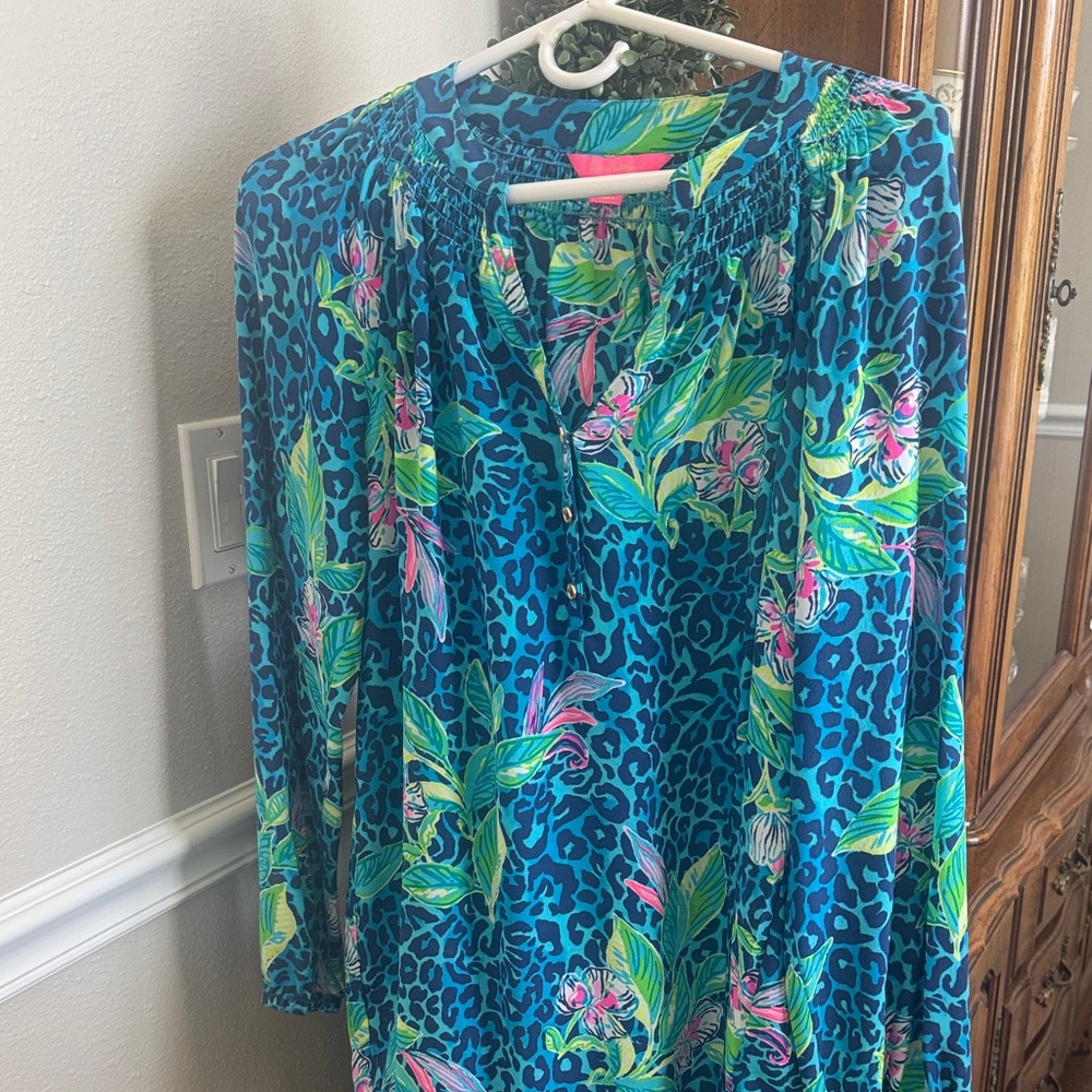 Lilly Pulitzer Blue and Green Patterned Dress